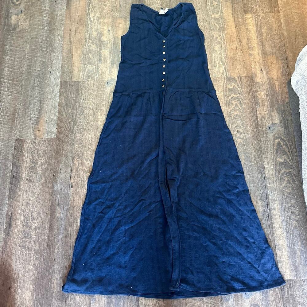 NEW Roxy Woven Maxi Dress Sz S Button Up Sleeveless V-Neck